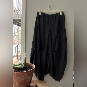 match point grey linen skirt bubble hem size small